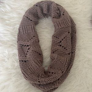 LA Express Brown Knit Infinity Circle Scarf